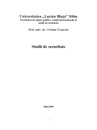 Universitatea alexandru ioan cuza, iași. Studii De Securitate