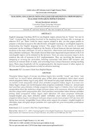Chunking is a very effective way to learn complex concepts, and learning a new language is definitely one of them. Pdf Teaching English In Non English Departments Empowering Teacher Towards Improvement