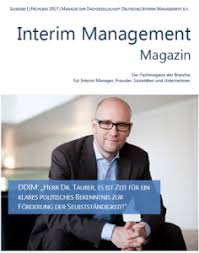Der interim manager wird nicht als arbeitnehmer, sondern auf. Ddim Ausgabe 1 2017