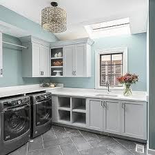 There's no such thing as too much blue. Laundry Room Skylight Design Ideas