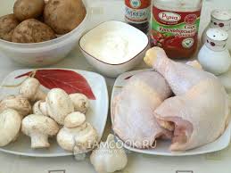 картошка с грибами и курицей в духовке с майонезом Kartoshka S Kuricej I Gribami V Duhovke Recept S Foto Poshagovo Otzyvy