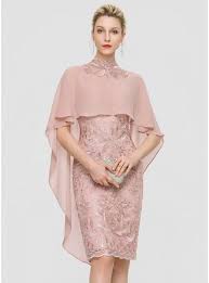 Us 121 00 Sheath Column High Neck Knee Length Lace Cocktail Dress Jj S House Cocktail Dress Lace Dressy Dresses Fashion Dresses