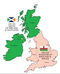 Map of england ireland scotland wales. Theoretical Map Of The Celtic Union Of Ireland Scotland Map Of Britain Ireland Alternate History