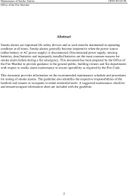 The landlords were held liable because there were no operational smoke alarms, carbon monoxide detectors or fire extinguishers inside. Office Of The Fire Marshal Maintenance Of Smoke Alarms Ofm Tg July 1998 Guideline Pdf Free Download