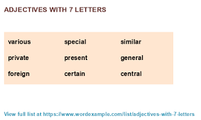 Adjectives With 7 Letters 1 000 Results