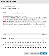 Write a draft and the essay itself. Journals Blackboard Help