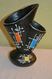 Vase Double Vallauris Vintage Annee 70 Decor Geometrique