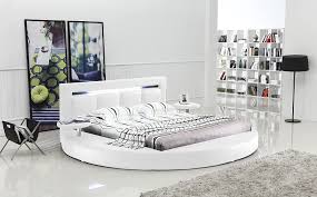 Further, a sweet round bed ideas takes some lovely patterned pillows to color its flat soft surface. Oslo Round Bed With Headboard Lights King Size White Amazon In Home Kitchen