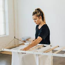 Drying racks natural maple wood rack at etsy. Hanging Drying Rack Minimalist Laundry Rack Stylish Pulley Maid George And Willy