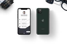 English, german, spanish, and simplified chinese. Iphone Mobile Business Card Iphone Iphone Mobile Modern Business Cards Design