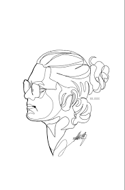 One Line Art Self Portrait Drawing Continuous Line Drawing Line Art