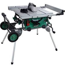 Hitachi C10rj 10 039 039 Jobsite Table Saw W Fold And Roll Stand New Jobsite Table Saw Table Saw Portable Table Saw