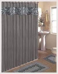 3 Must Have Bathroom Accessories Set Silver Shower Curtain Contour Rug Fabric Shower Curtains