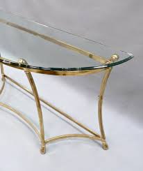 Brass javon 43'' console table. Antiques Atlas Italian Glass And Brass Demi Lune Console Table