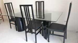 But, since my parents bought this set for me i don't think i have the heart to get rid of it. Lot Art 80s Lounge Table Set With Elegant Crystal Top 4 Black Wooden Chairs 5