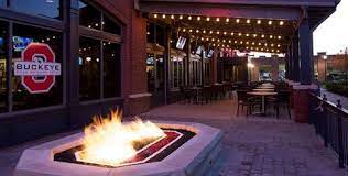 This ohio fire pit, featuring the ohio university logo and the iconic ohio paw logo, is a must have for any bobcat alumni home. Ohio State Fire Pit At Buckeye Hall Of Fame Grill Ohio State Ohio State Buckeyes Ohio State Football