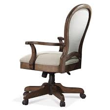 15838 Riverside Furniture Round Back Upholstered Desk Chair Oak