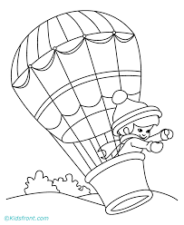 Balloon with three human figures. Hot Air Balloon Coloring Sheet Coloring Home