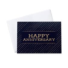 3.9 out of 5 stars 10. Amazon Com Anniversary Greeting Cards A1703 Business Greeting Card Featuring Happy Anniversary With Gold Stripe Designs On A Black Background Box Set Has 25 Greeting Cards And 26 Bright White Envelopes Office Products