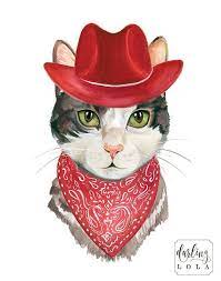 Use them in commercial designs under lifetime, perpetual & worldwide rights. Cat Watercolor Print Cowboy Cat Bandit Cat Cat Art Etsy Watercolor Cat Cat Painting Animal Art