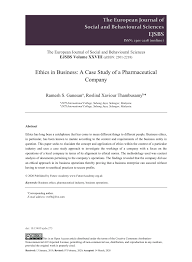 While doing business in malaysia, the corporation believed its operations were unfairly injured by the malaysian government. Pdf Ethics In Business A Case Study Of A Pharmaceutical Company