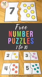 Free Number Puzzles For The Numbers 1 10 These Fun Colorful Number Puzzles Are Perfect For Numbers Kindergarten Numbers Preschool Preschool Number Puzzles