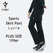 Plus Size Seluar Skirt Pant Emax Sports Zumba Fitness Yoga Black