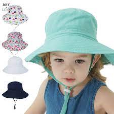 Summer Panama Cartoon Print Beach Uv Protection Bucket Hats For Kids Baby Boy Sun Hat Kids Hats Baby Sun Hat