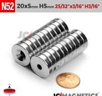 20mm x 5mm x hole 5mm N52 neodymium countersunk magnet rings ...
