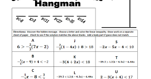 Glencoe algebra 1 answer book ; By Dawn Roberts 7th 9th Grade A Hangman Activity Worksheet Geared For Independent Practice Free Math Lessons Multi Step Inequalities Graphing Linear Equations
