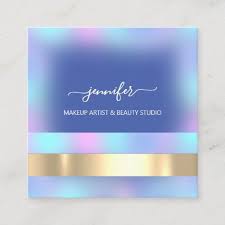  Professional Makeup Artist Ombre Pink Blue Pastel Square Business Card Professional Makeup Artist Square Business Card Pink Ombre