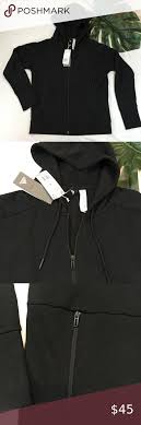 Adidas Black Zip Up Stadium Hoodie Full Front Zipper Two Zipper Pockets Black On Black Logo On Left Shoulder Slight Dolma Black Zip Ups Black Adidas Zip Ups