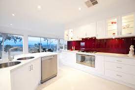 Cute details for modern kitchen with red theme. 75 Beautiful White Kitchen With Red Backsplash Pictures Ideas July 2021 Houzz