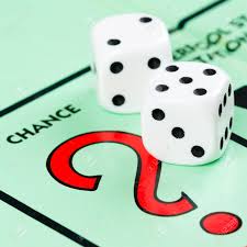 Pair Of Dice Next To The CHANCE Card Drawing Space In A Monopoly Game Board  Stock Photo, Picture And Royalty Free Image. Image 36631455.