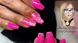 Find this pin and more on all things nails by liane perez. Bright Pink Acrylic Nails With Glitter This Is A Barbie Dream Lots To Look At