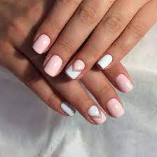 Uñas color rosa con diseños que son tendencia. Unas Blancas Con Rosa Manicura De Unas Manicura Para Unas Cortas Decorados Para Unas Cortas
