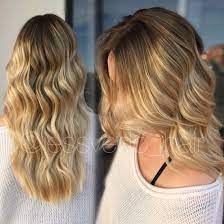 I had some trouble doing this one! Warm Golden Blonde Balayage Ombre With Shadow Root Beachy Wave Style Formula Is On My Instagr Blonde Ombre Balayage Golden Blonde Hair Color Blonde Balayage