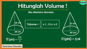 = (22/7) x 25cm² x 66 cm. Volume Kerucut Rumus Dan Contoh Soal