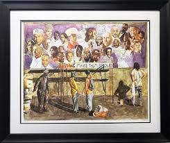 Alonzo Adams "may We Make Them Proud" Hand Signed & # FRAMED Black Art
