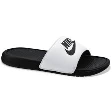 Black And White Nike Slides Womens Nike Benassi Jdi Men S Slide Sandals In 2020 White Nike Slides Mens Slide Sandals Nike Slides Mens