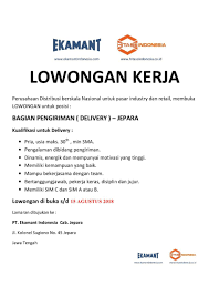 We did not find results for: Lowongan Kerja Pt Ekamant Indonesia Cabang Jepara Agustus 2018 Lowongan Kerja Jepara Dan Sekitarnya 2018