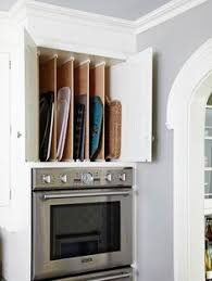 My bottom cabinets were full. 13 Best Cookie Sheet Storage Ideas Cookie Sheet Storage Storage Kitchen Storage
