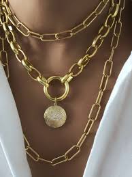 Gold mini diamante carabiner clip necklace. Collana Di Medaglione D Oro Collana Di Carabiner Oro Etsy Gold Locket Necklace Star Necklace Gold Star Necklace