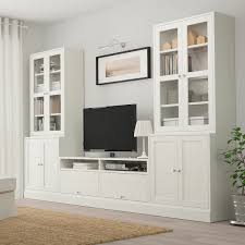 Havsta Tv Storage Combination Glass Doors White 126 3 4x18 1 2x83 1 2 Ikea Ikea Living Room Family Room Design Glass Cabinet Doors