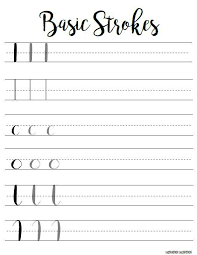 Brush Lettering Practice Worksheets Basic Strokes Basic Etsy In 2021 Brush Lettering Practice Calligraphy For Beginners Lettering Practice