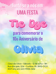 Fazer Convite Online Aniversario Tie Dye Marque a diferença com modelos de aqui, fazer convites online é fácil e rápido! fazer convite online aniversario tie dye