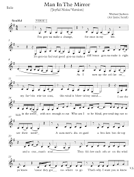Man in the mirror is the fourth of five consecutive no.1 singles from the album making michael the first artist to achieve this milestone. Michael Jackson Man In The Mirror Solo Sheet Music Joyful Noise Version Download Printable Pdf Templateroller