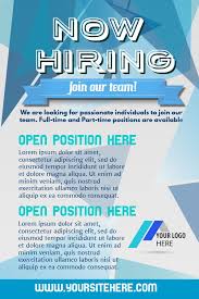 Blue Hiring Flyer Design Click To Customize Hiring Poster Job Ads Poster Template