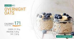 Quick cook oats go too soggy and steal cut oats do not soften enough. Overnight Oats Calories In 100g Oz Standard Serving Size Cup And More