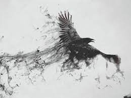 Download Wallpaper 1600x1200 Raven Bird Flying Smoke Black White 1600x1200 Hd Background Smoke Art Smoke Drawing Crow Tattoo